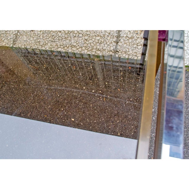 Italian Steel and Brass Coffee Table with Colorful Acrylic Glass Decorations, 1970s For Sale - Image 9 of 10