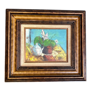 1970’s Original Modernist Teapot & Plant Still Life Painting