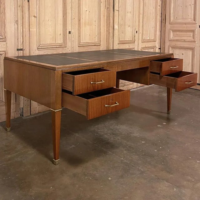 Mid 20th Century Mid-Century Mahogany Desk With Armchair by De Coene of Courtrai - Set of 2 For Sale - Image 5 of 13