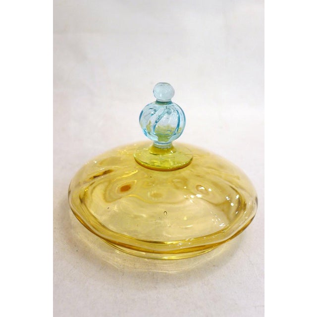 Antique Candy Dish in 2-Tone Blown Glass, 1890s For Sale - Image 9 of 11