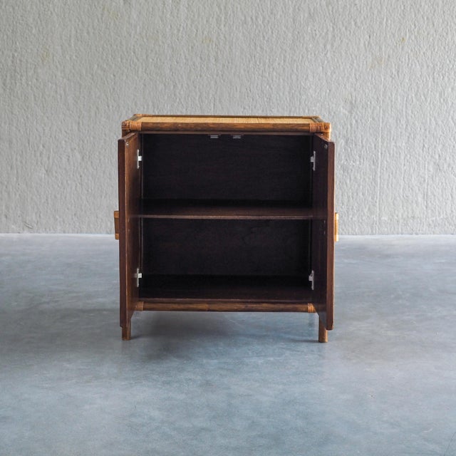 Boho Chic Vintage Rattan and Woven Cane Cabinet, 1970s For Sale - Image 3 of 15