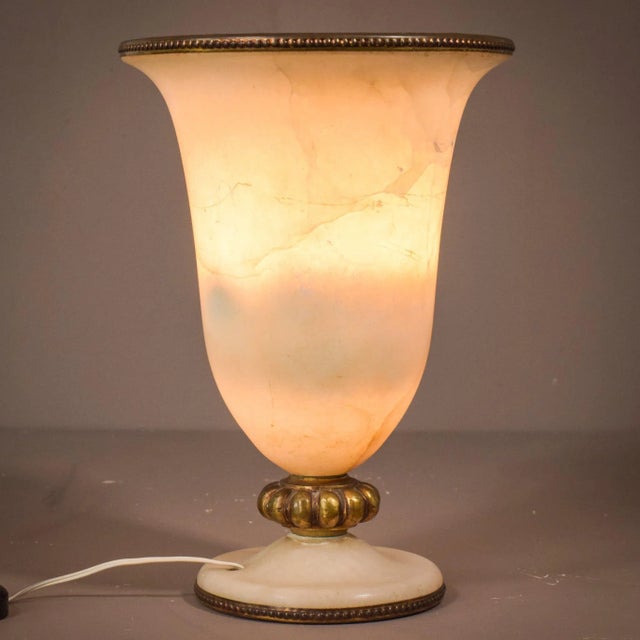 Alabaster and Bronze Lamp For Sale - Image 6 of 14