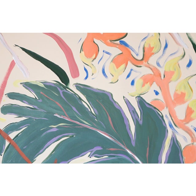 Green 2026, Birds of Paradise, Illustration Style Painting Diptych For Sale - Image 8 of 10