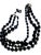 Glass 1930s Made in Austria Black Faceted Glass (French Jet) Three Strand Necklace For Sale - Image 7 of 7