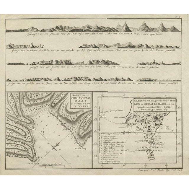 Antique Map of the Strait of Le Maire Between Terra Fuego and Staten Island, 1803 For Sale