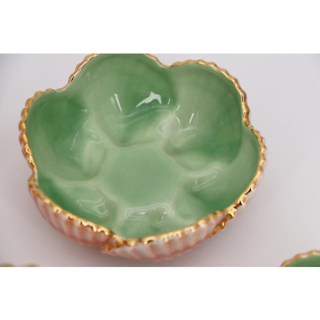 Ceramic Mid-Century Modern Portuguese Majolica Set of Six Seashell Bowls and a Seashell Box , Studio Pottery For Sale - Image 7 of 17