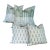 Schumacher Blue & Aqua Pillow Bundle - Bukhara Ikat and Mia Tulip Pillows - Set of 4 For Sale