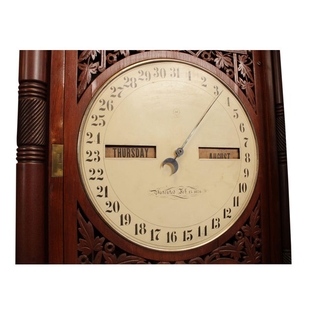 Seth Thomas Antique Victorian Walnut 11 Office Calendar Clock Chairish