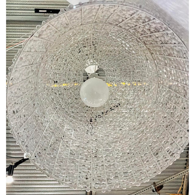 2020s Worlds Away Modern White Washed Wood Bead Arleigh Dome Pendant Light For Sale - Image 5 of 6