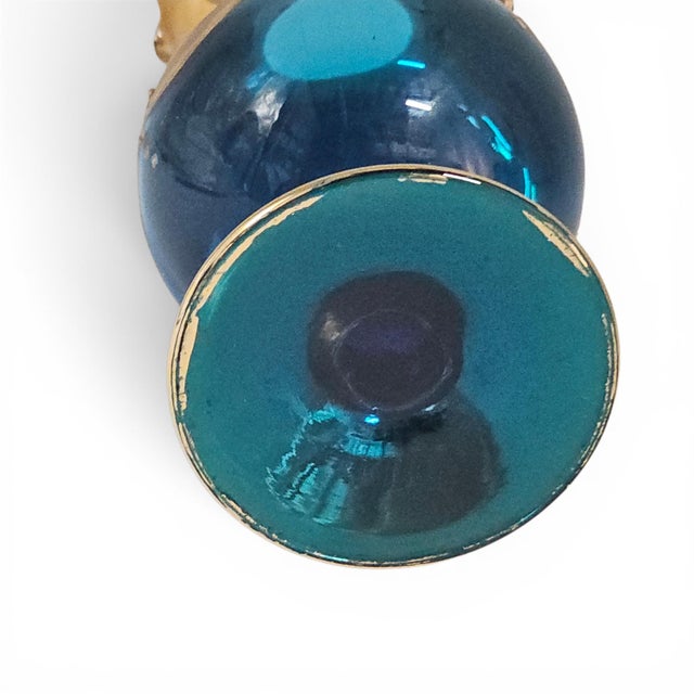 Mid-Century Venetian Hand-Blown Art Glass Cabinet Vase With Tre Fuochi Enamel 6" For Sale - Image 10 of 10