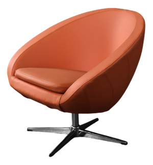 Mid-Century Scandinavian Modern Space Age Orange Swivel Armchair, 1960s