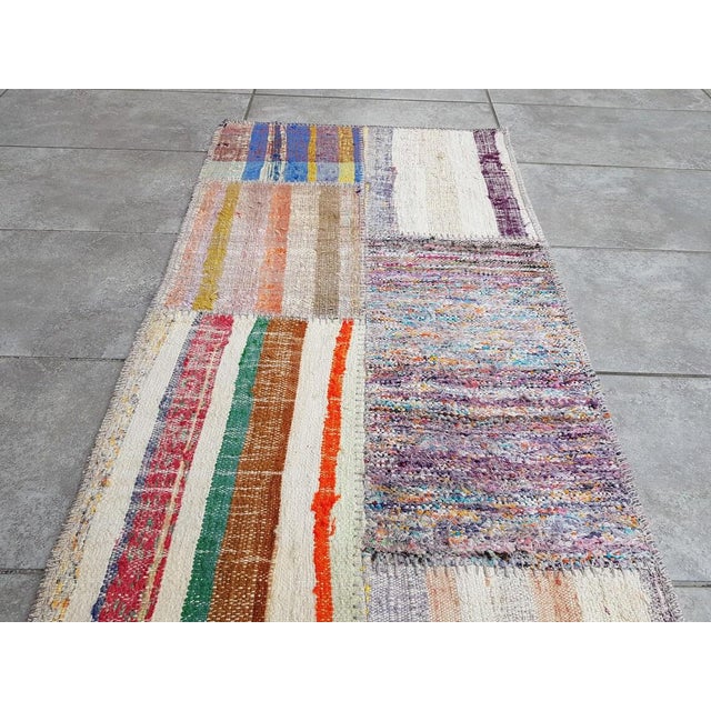 Textile Mid 20th Century Ethnic Handwoven Decorative Wool Runner For Sale - Image 7 of 10