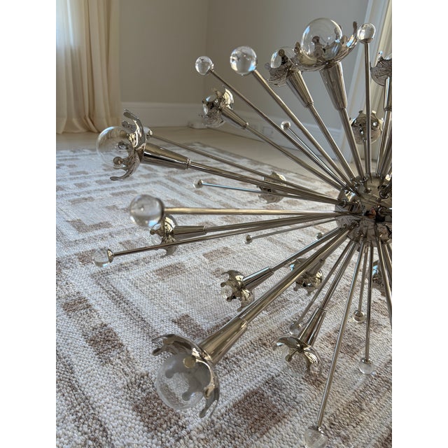 Jonathan Adler Large Sputnik Chandelier in Polished Nickel For Sale In New York - Image 6 of 9