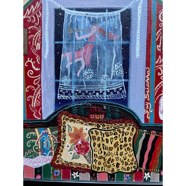 Contemporary Original Painting of Interior With Angel by Fay Sciarra For Sale - Image 3 of 6