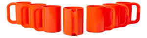 Orange Melamine Stackable Mugs, Set of 7 by Massimo Vignelli for Heller