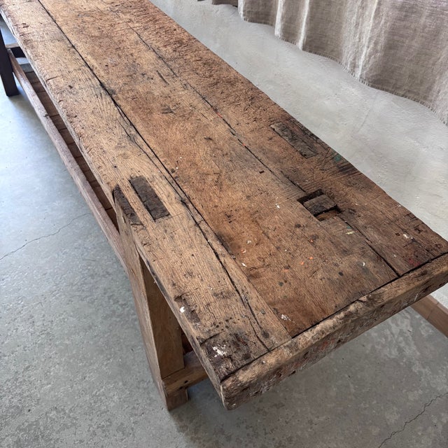 Brutalist Workbench in Raw Wood For Sale - Image 3 of 7