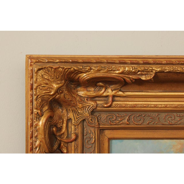 Italian Village Scene Oil Painting, Signed For Sale - Image 4 of 12