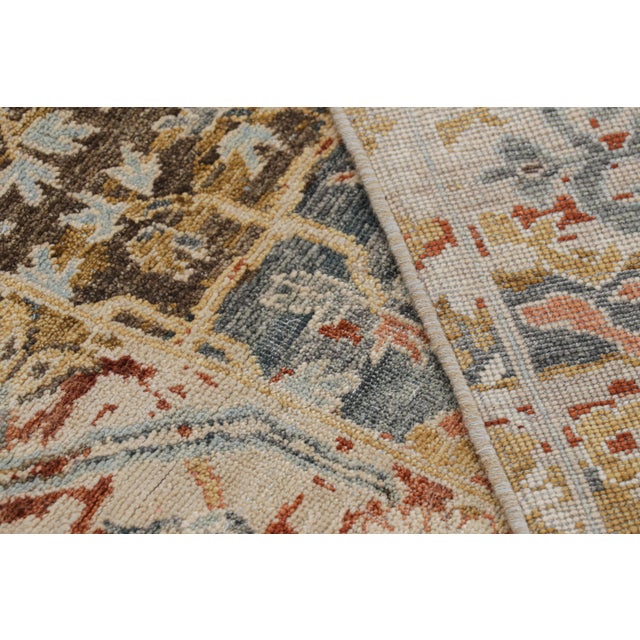 Textile Rug & Kilim’s Modern Block Print Rug with Colorful Geometric Floral Patterns - 6x9 For Sale - Image 7 of 7