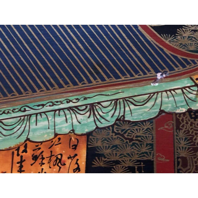 Workaday Handmade Vintage Japanese Geisha Girls Hand-Painted Wood Wall Hanging Plaque For Sale - Image 4 of 7