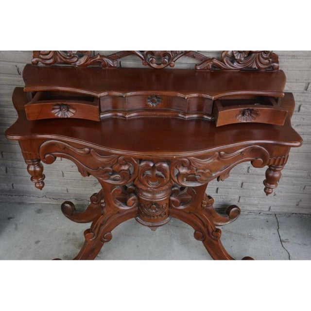 Late 20th Century Late 20th Century Rococo Revival Style Mahogany Vanity For Sale - Image 5 of 8
