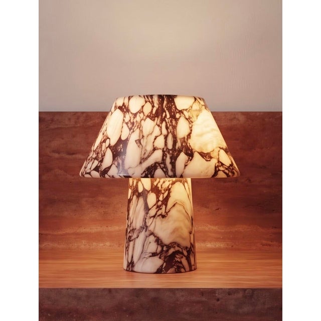 Modern Calacatta Viola Designer Table Lamp For Sale - Image 4 of 6