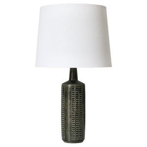 Danish Modern Green Blue Glazed Stoneware Table Lamp from Palshus, 1960s