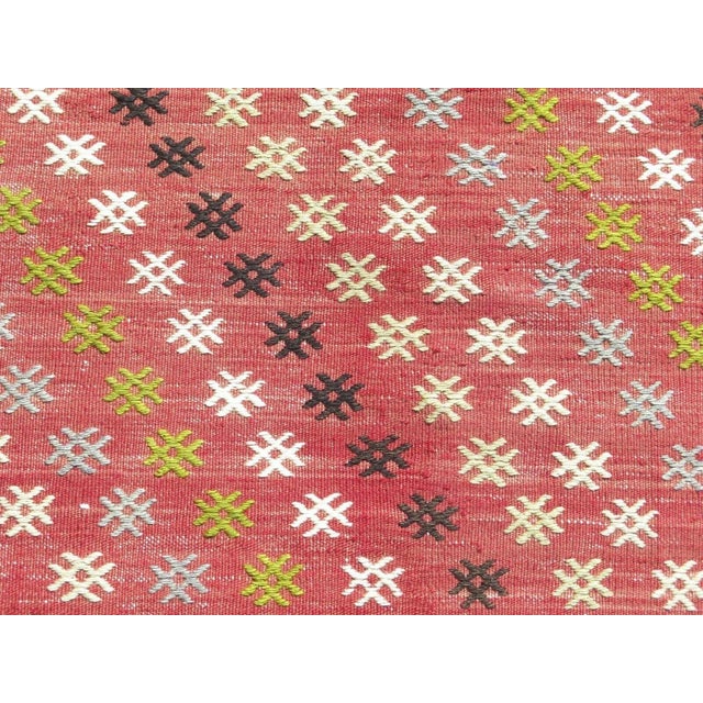 Embroidered Modern Kilim Rug - 61"x136" For Sale In Raleigh - Image 6 of 12