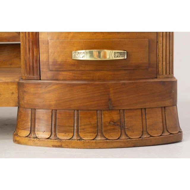 Brown French Art Deco Dressing Table in Walnut, Marble and Mirror, 1920s For Sale - Image 8 of 15