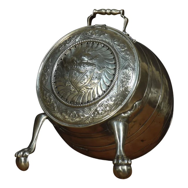Brass Coal Bin, 1890s For Sale