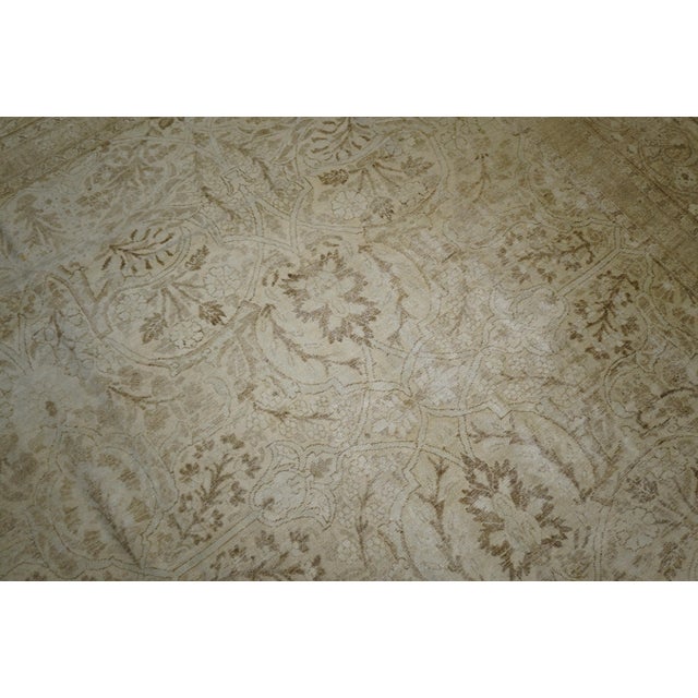 Zabihi Collection Large White Antique Persian Tabriz Rug For Sale - Image 9 of 12