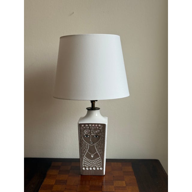 Swedish Modern Beata Table Lamp in Ceramic from Upsala-Ekeby, 1950s For Sale - Image 3 of 9
