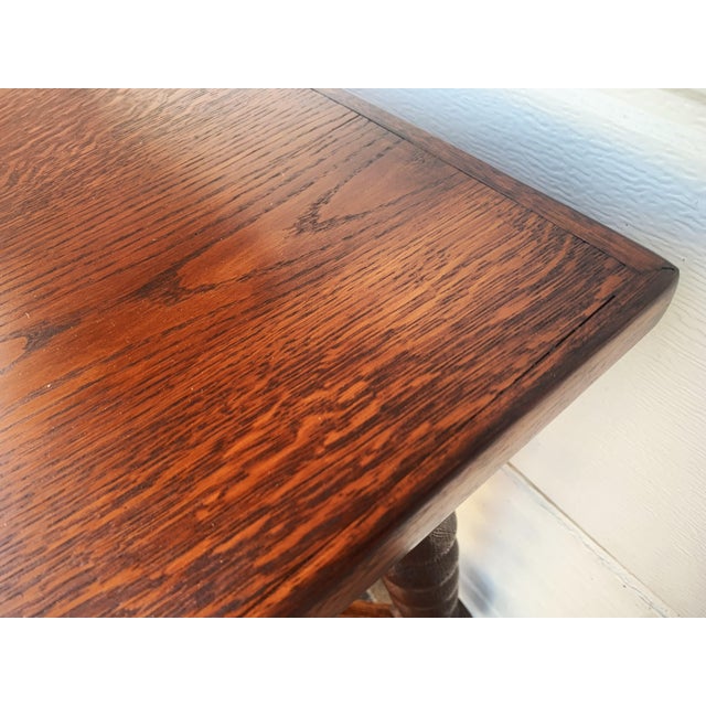 Small 19th Century Square Oak Table with Spiral Columns For Sale - Image 18 of 18