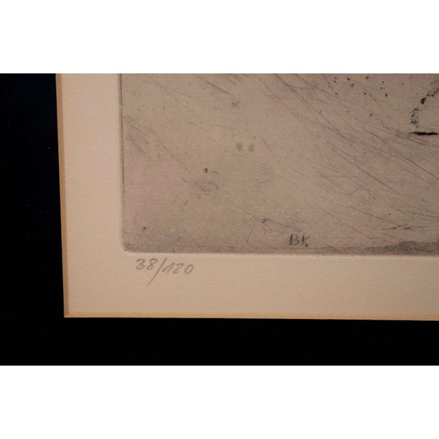 Karl Brandstatter Untitled Nude Modernist Etching on Paper 38/120 Framed 1970s For Sale - Image 4 of 9