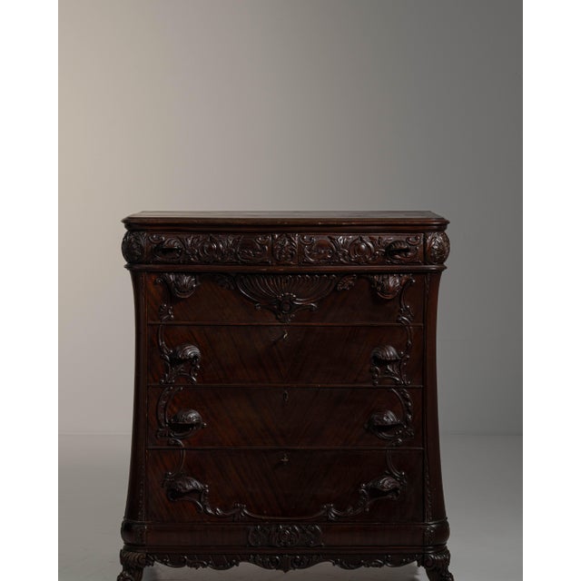 19th Century French Dark Brown Louis XV Ornate Chest of Drawers For Sale - Image 4 of 15
