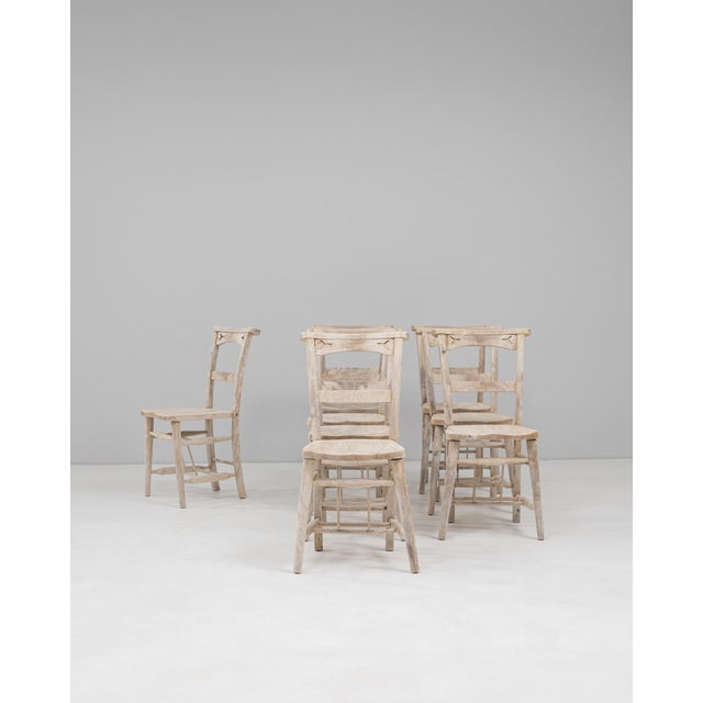 Early 20th Century 1900s English Set Of Eight Oak Dining Chairs For Sale - Image 5 of 12