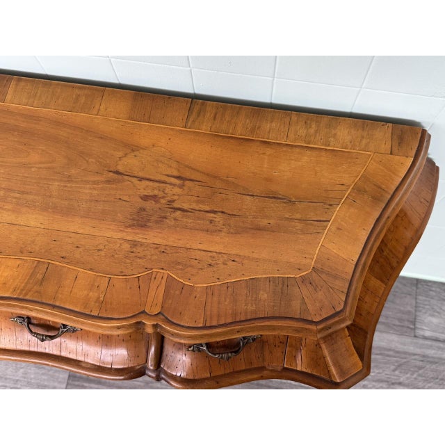 Wood Baroque-Style Console Table with Six Drawers, 1950s For Sale - Image 7 of 18