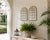 Pair of Vintage Architectural Arched Iron Windowpane Mirrors in Whitewashed Gray For Sale - Image 9 of 12