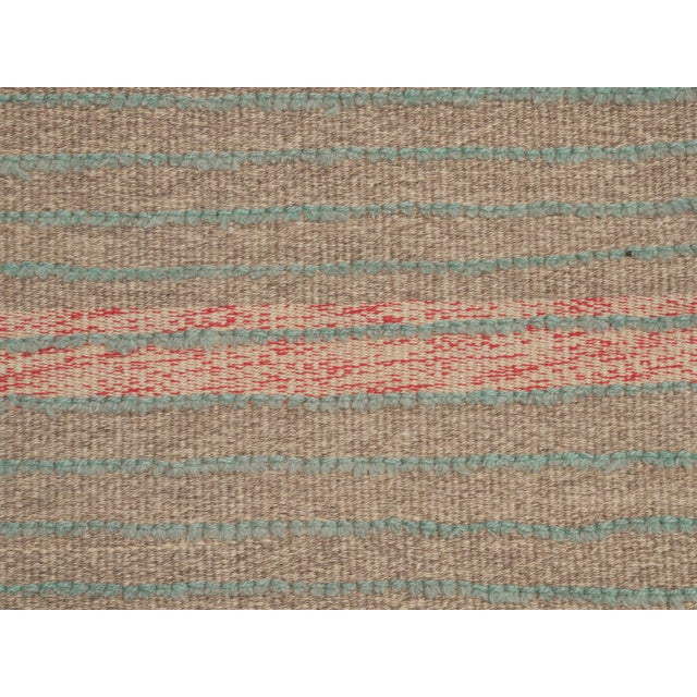 1970s Vintage Handmade Wool Cotton Beige Runner Rug For Sale - Image 11 of 11
