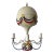 Mid-Century French Flag Tole Hot Air Balloon Chandelier, Circa 1950 For Sale