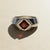 Modern Square-Cut Garnet Architectural Silver Cocktail Ring, Size 7.5 For Sale - Image 3 of 5
