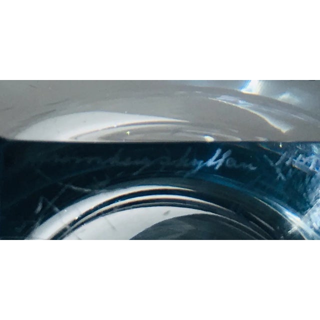 1950s Asta Strömberg for Strömbergshyttan Faceted Geometric Vase Aqua Christal Art Glass For Sale - Image 10 of 11