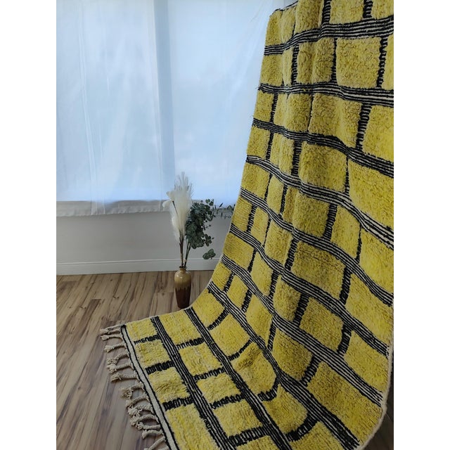 Chartreuse Contemporary Chartreuse Green Wool Moroccan Rug For Sale - Image 8 of 12