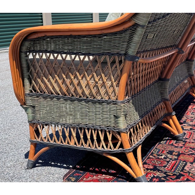 Vintage 1980s Braxton Culler Style Rattan Sofa For Sale - Image 12 of 12