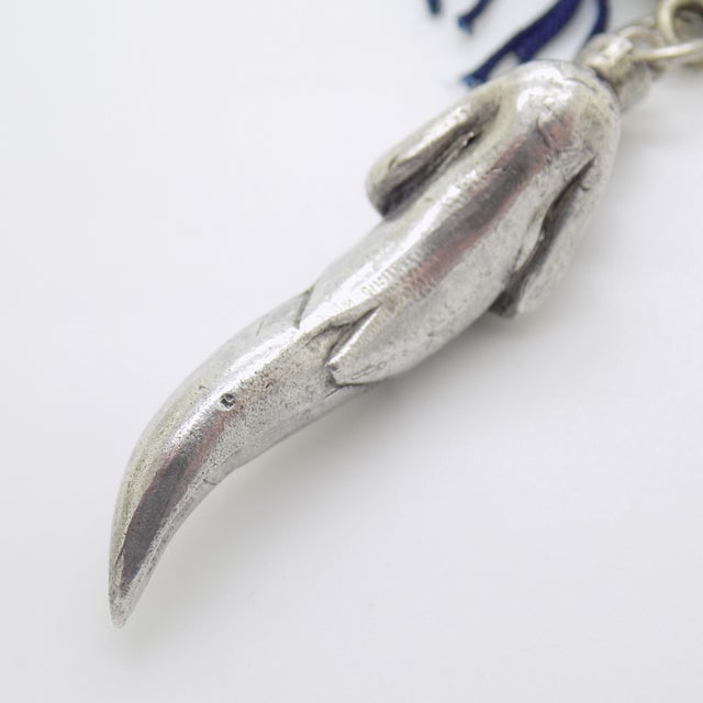 Metal Vintage Italian Handmade Genuine Silver Neapolitan Hunchback Good Luck Charm For Sale - Image 7 of 10