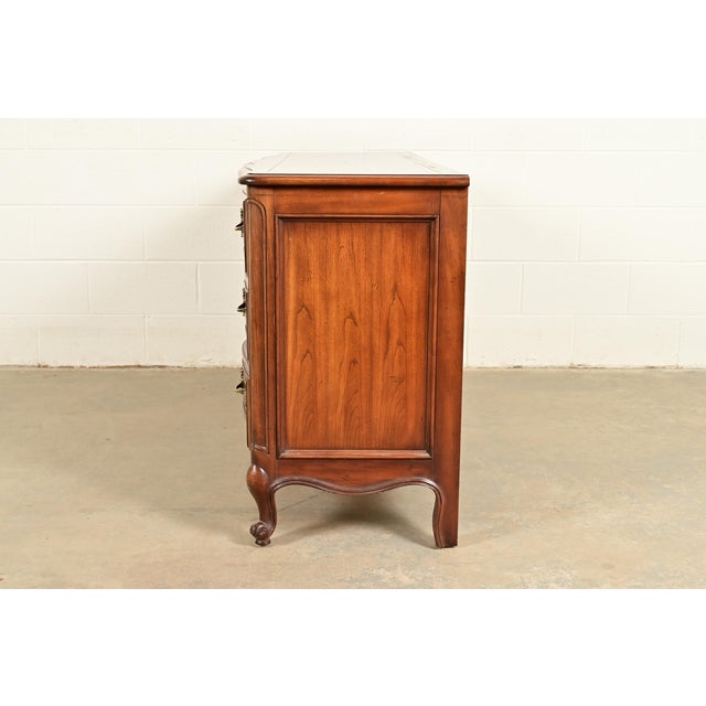 Century Furniture French Provincial Louis XV Carved Cherry Wood Triple Dresser For Sale - Image 11 of 13