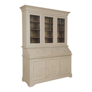19th Century Rustic Neoclassical Painted Store Display Bookcase For Sale