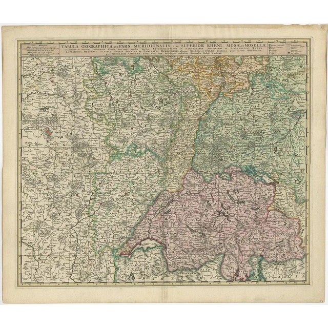 Antique Map of Switzerland by N. Visscher, 1690 For Sale - Image 9 of 9