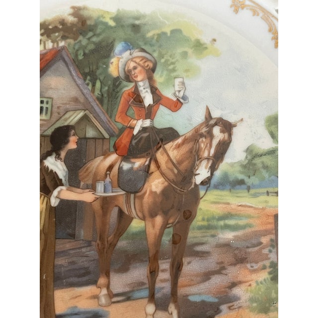 Antique White 1940 Shumman Bavaria Reticulated Potcelain Equestrian Plates For Sale - Image 8 of 8