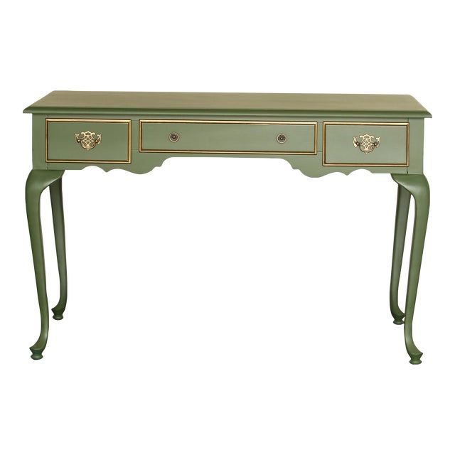 Vintage Queen Anne Style Green Writing Desk Chairish