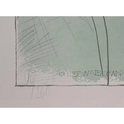 Chief American Horse - Oglala Sioux circa 1970 Lithograph, Signed and Numbered in pencil Of 100 41 x 30 in. (104.14 x 76.2...